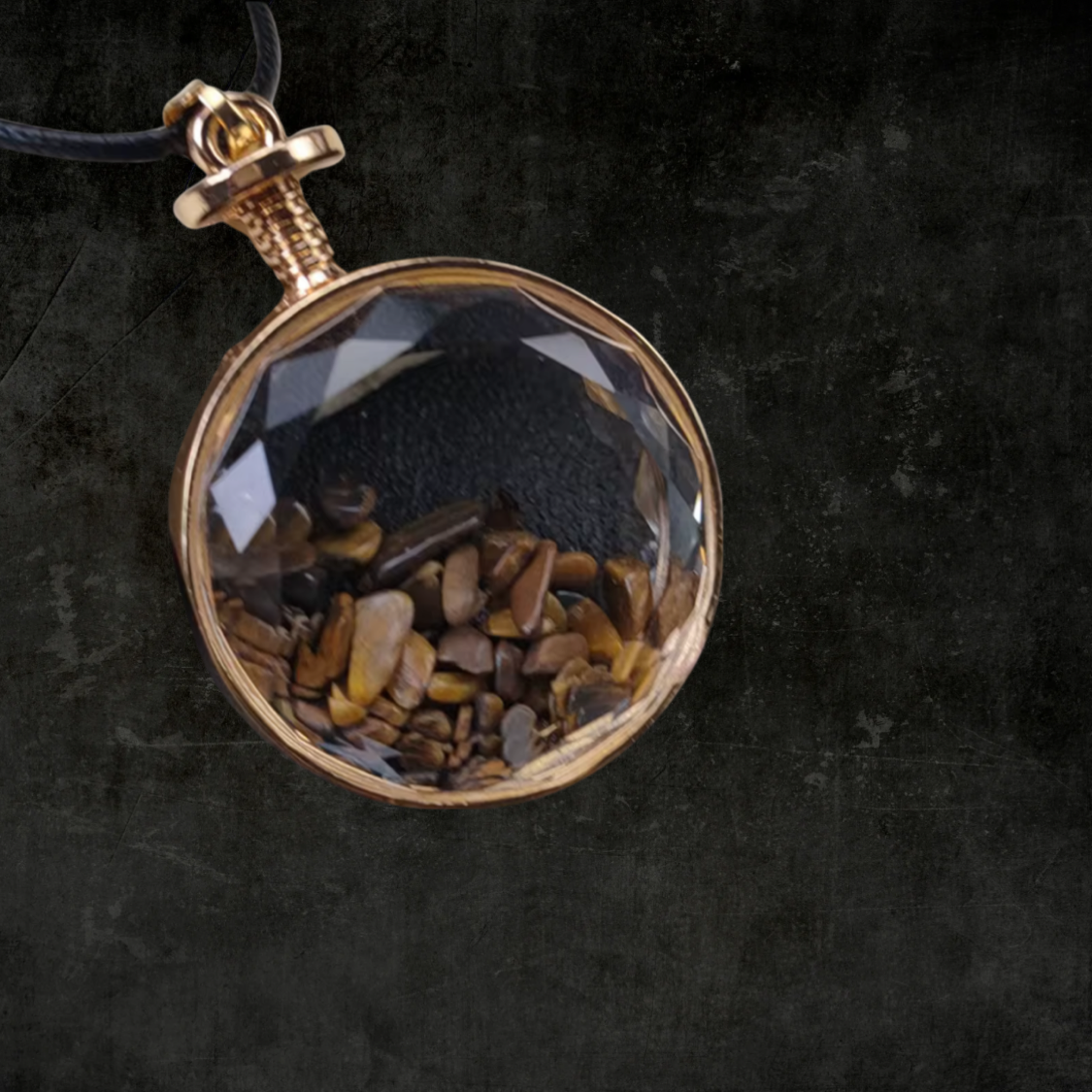 Natural Amethyst, Blue Turquoise, Obsidian, Clear Quartz, Tiger Eye, Lapis Lazuli, Round Wishing Bottle Crystal Pendant Necklace Jewelry for Healing & Style
