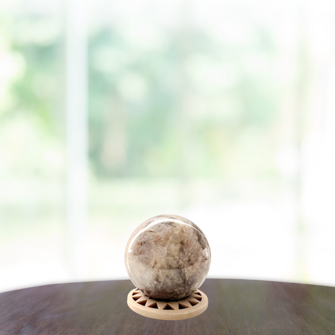 Blue moonstone crystal deep healing & protective stone sphere Wellness & Balance