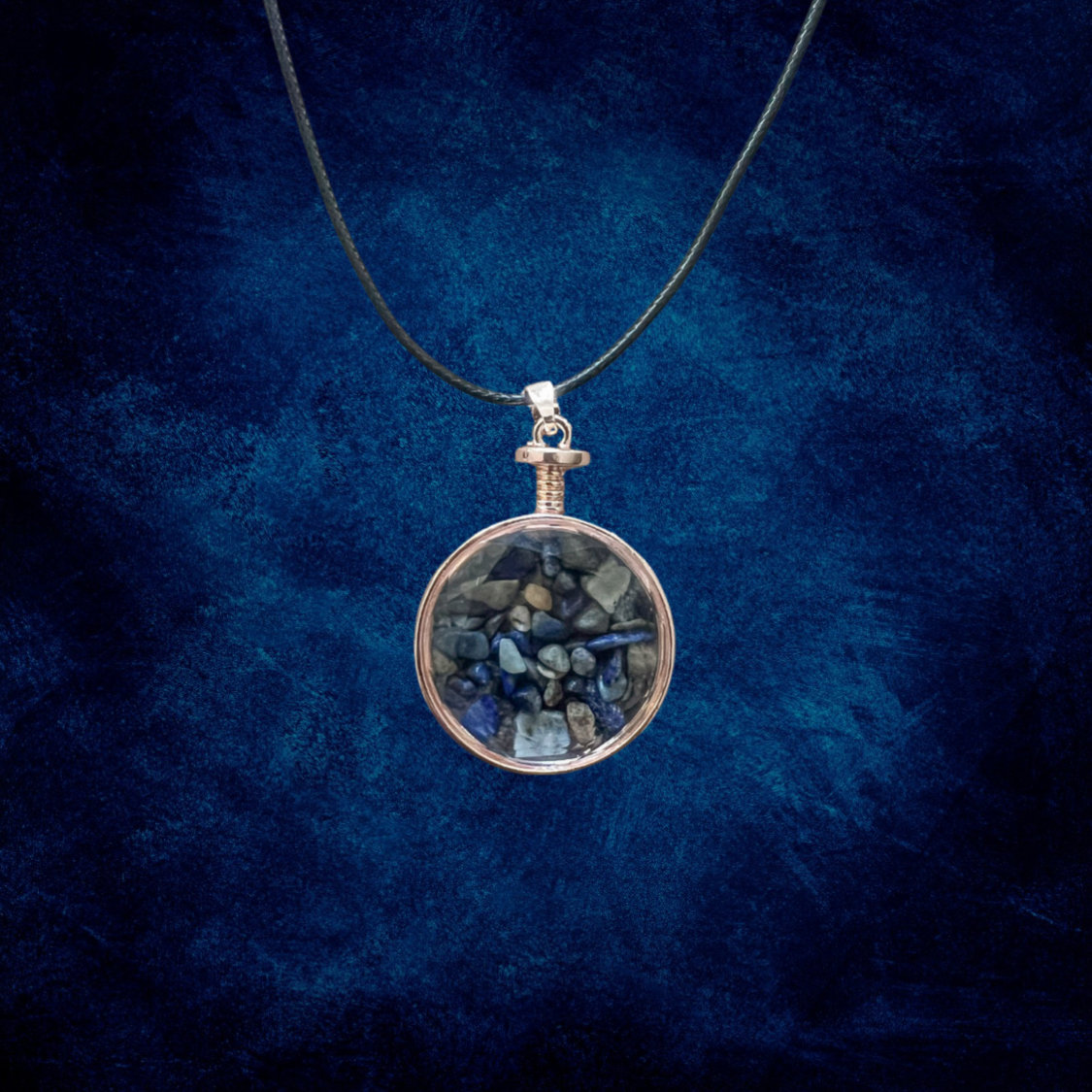 Natural Amethyst, Blue Turquoise, Obsidian, Clear Quartz, Tiger Eye, Lapis Lazuli, Round Wishing Bottle Crystal Pendant Necklace Jewelry for Healing & Style