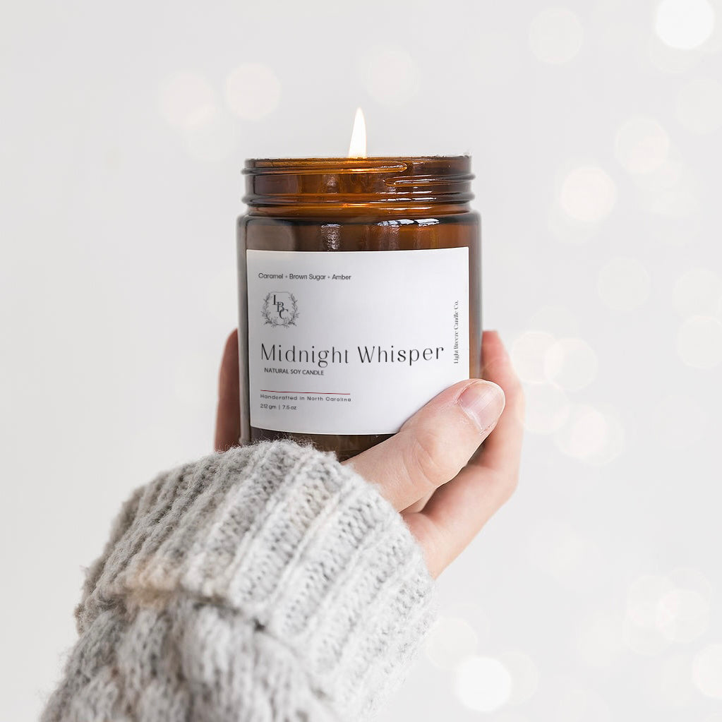 Midnight Whisper Candle - Sweet Caramel, Brown Sugar & Warm Amber for Christmas