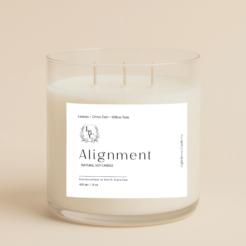 Alignment 15oz Candle - Refreshing Citrus & Verdant Leaves for Harmony and Balance