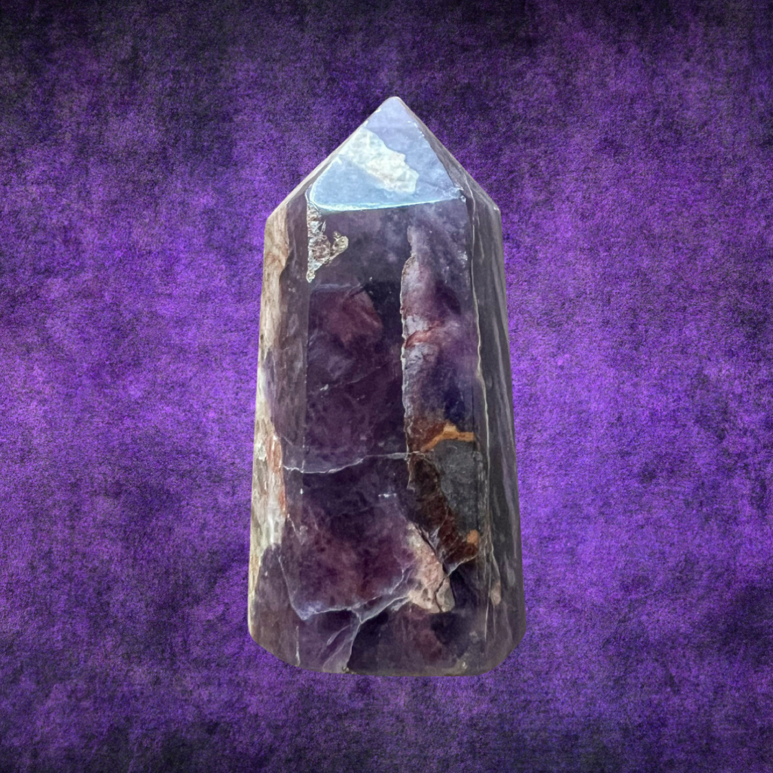 Natural Purple Charoite Fluorite Tower – Healing Stone Point Wand,