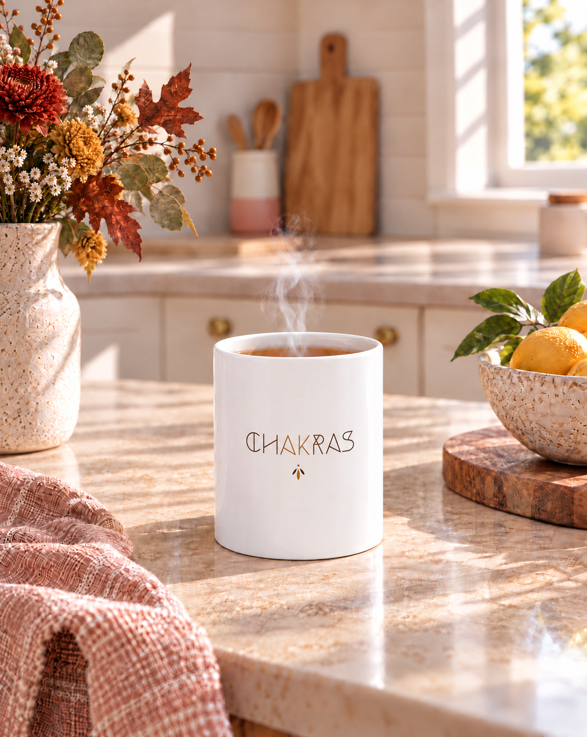 Chakra Symbols 11oz White Mug - Spiritual Energy Drinkware