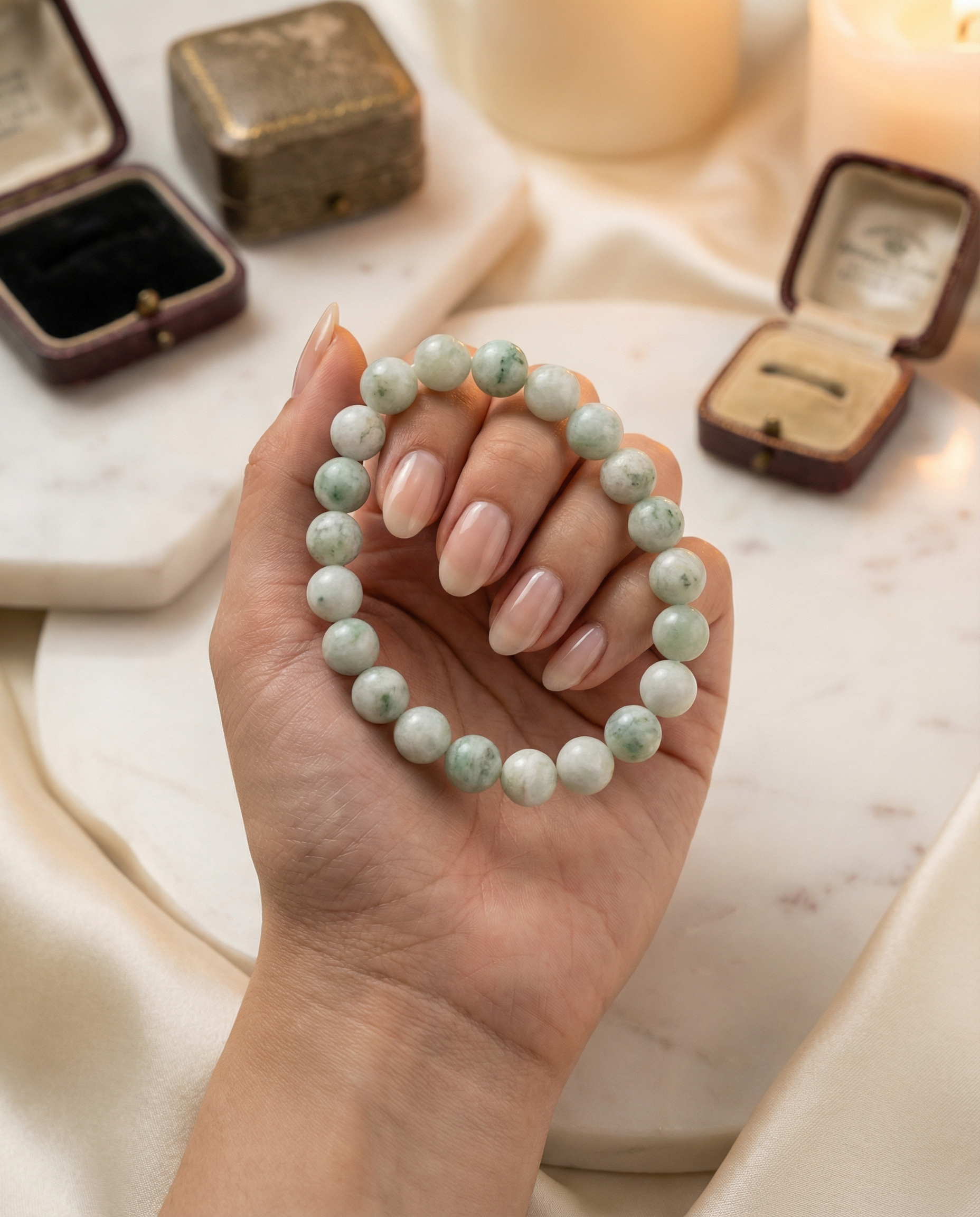 Natural Peace Jade Crystal Bracelet Harmony & Serenity