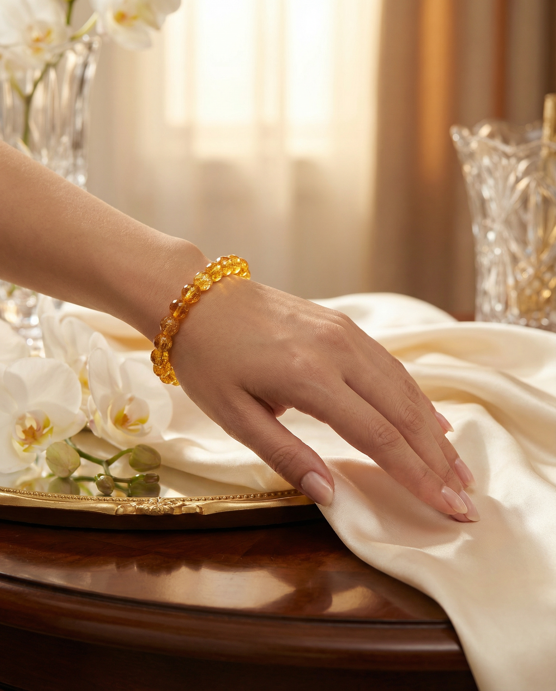 Natural Citrine Crystal Bracelet Manifest Abundance & Joy