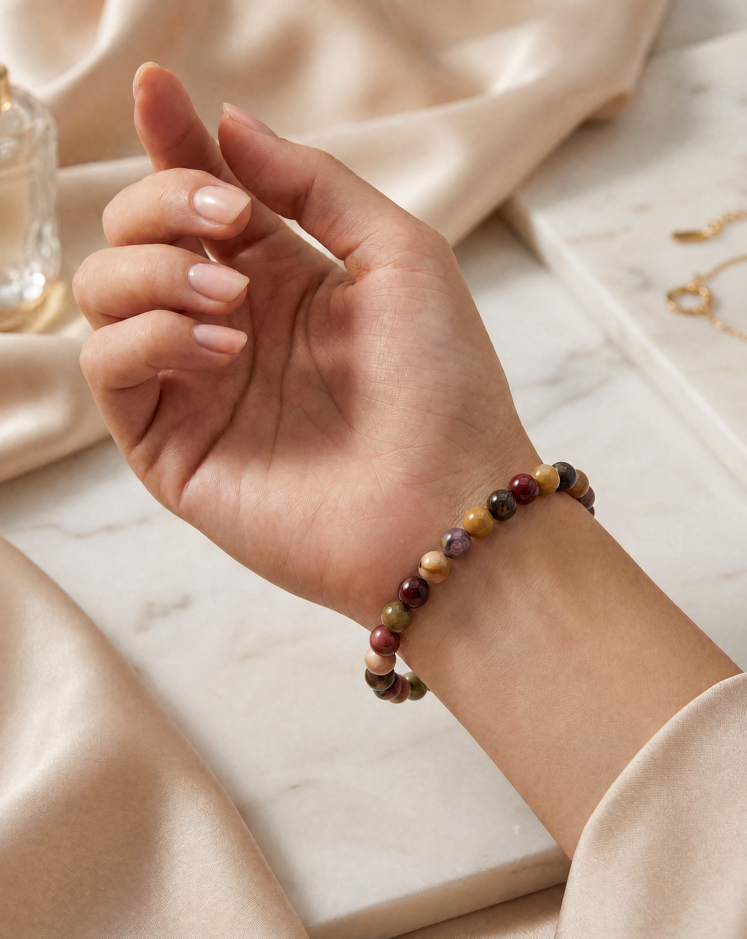 Natural Mookaite Bracelet 7-inch with 6mm Beads Stability, Personal Growth, and Emotional Healing