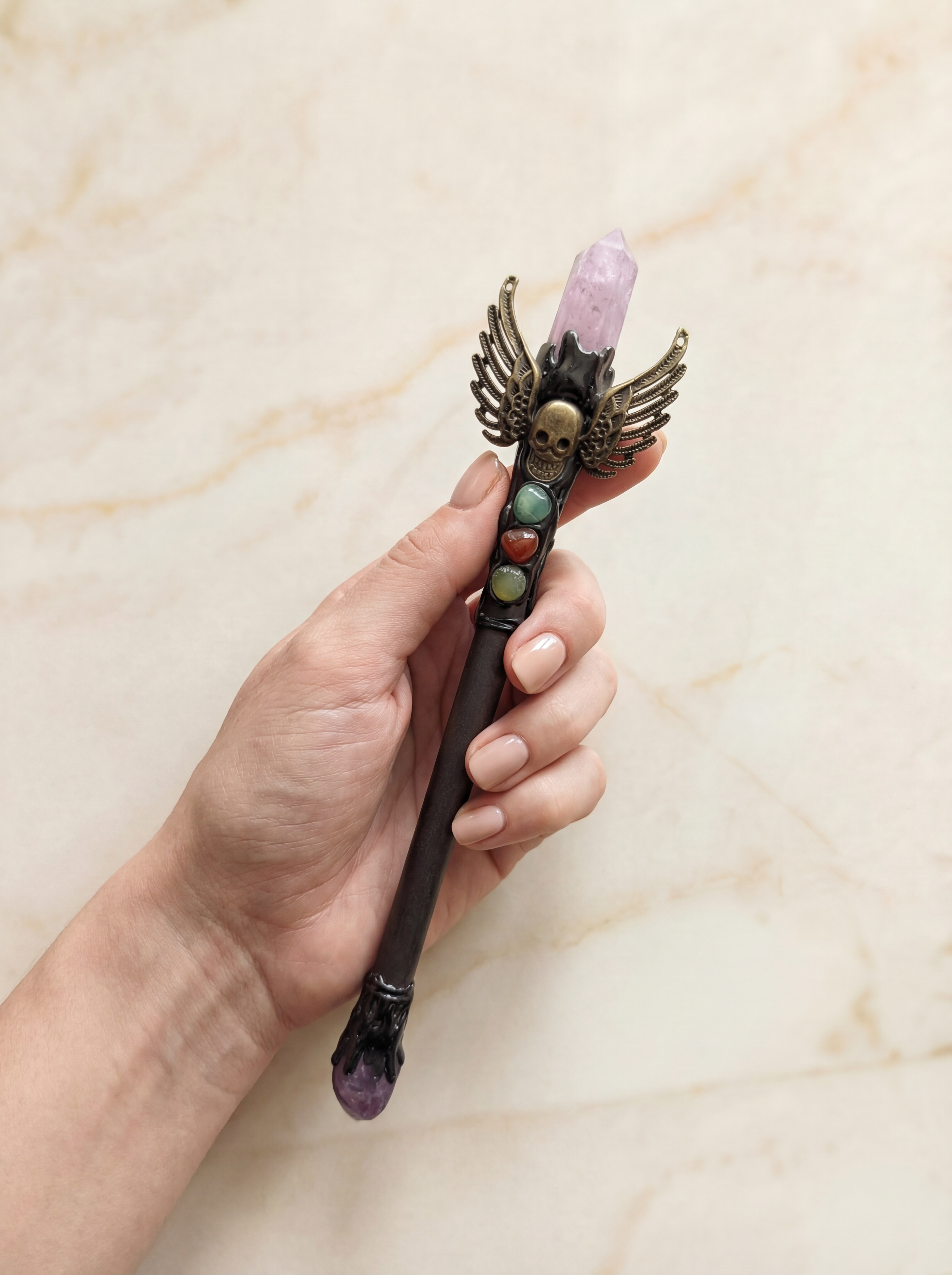 Natural Crystal Point Healing Wands Elevate Your Spiritual Rituals with Citrine, Amethyst, Clear Quartz, Rose Quartz, and Fluorite