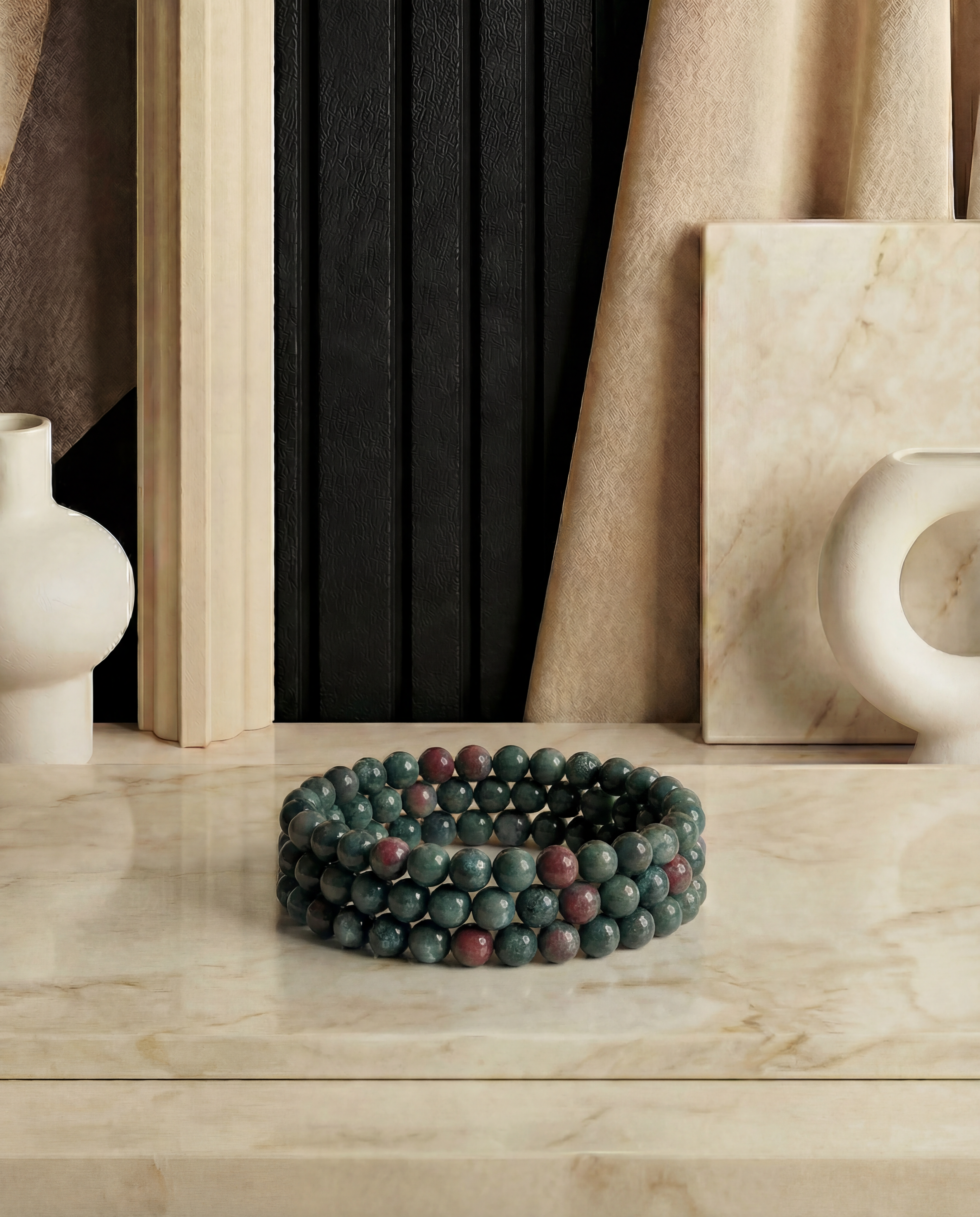 Natural Dragon Bloodstone Bracelet Strength & Vitality
