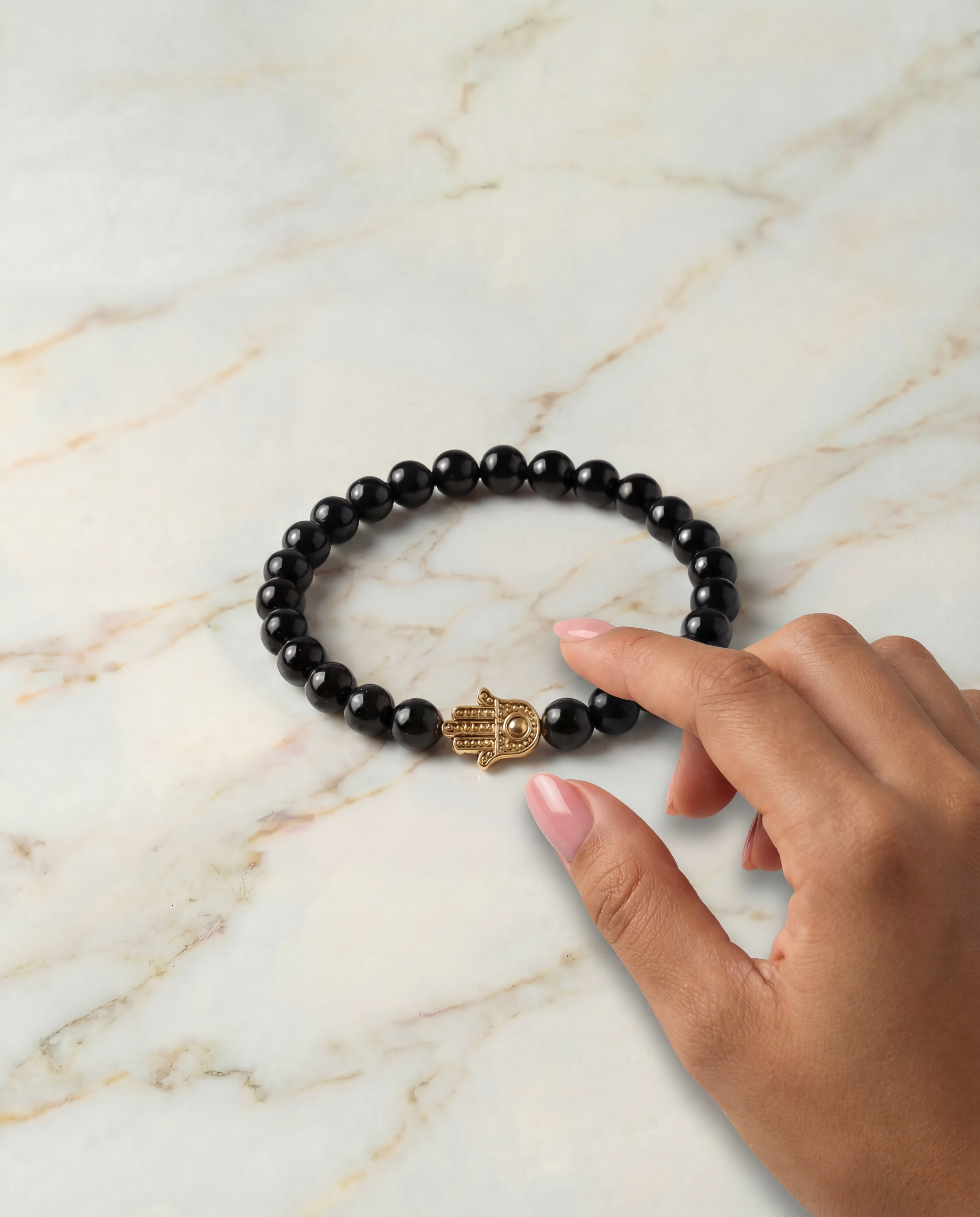 Natural Black Tourmaline Crystal Bracelet Protection & Grounding