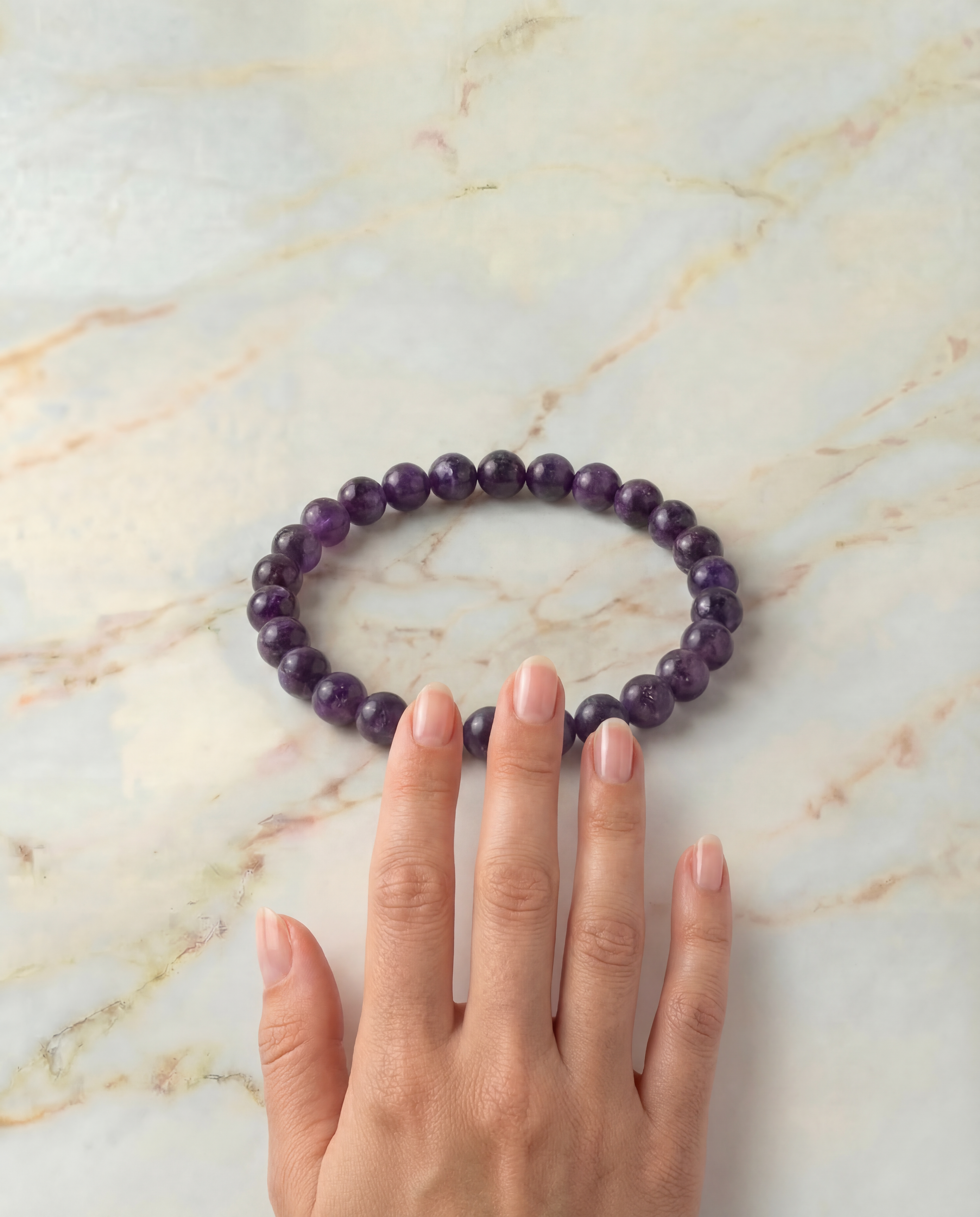 Natural Lepidolite Crystal Bracelet Emotional Balance & Calm